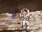  akihiyo american_flag astronaut copyright_request error moon oldschool space spacesuit star_(sky) thumbs_up 