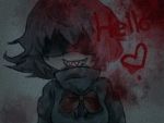  animated animated_gif black_hair blood creepy dark english evil_grin evil_smile grin heart houjuu_nue lowres minimilk sharp_teeth short_hair smile solo teeth touhou yandere 