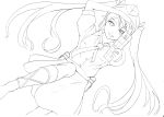  absurdres cellphone highres himekaidou_hatate lineart long_hair looking_at_viewer monochrome phone smile solo touhou traditional_media vent_arbre very_long_hair 