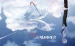 gintama reflection sakata_gintoki silver_hair sky solo summer umbrella water zhuangmomo 