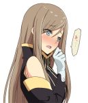  blue_eyes blush brown_hair detached_sleeves gloves hair_over_one_eye hyakuen_raitaa long_hair solo tales_of_(series) tales_of_the_abyss tear_grants white_background white_gloves 