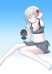  accelerator chibi flat_chest flower genderswap hair_flower hair_ornament idora idora_(idola) innertube last_order multiple_girls red_eyes short_hair sitting suzushina_yuriko swimsuit to_aru_majutsu_no_index white_hair 