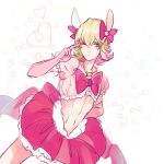  animal_ears barnaby_brooks_jr blonde_hair bow bunny_ears crossdressinging dress green_eyes magical_girl poco24 rabbit_ears solo tiger_&amp;_bunny wink 