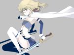  blonde_hair boots cape cosplay elbow_gloves frills glasses gloves mahou_shoujo_madoka_magica miki_sayaka miki_sayaka_(cosplay) perrine_h_clostermann skirt solo strike_witches sword thigh-highs thighhighs vader_(n.r.t.a.) weapon yellow_eyes 