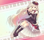 blonde_hair blush elbow_gloves gloves holding kneehighs long_hair mayu_(vocaloid) open_mouth smile vocaloid 