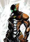  bodysuit bombe-man glowing glowing_eyes green_eyes nk23 power_armor power_suit superhero tiger_&amp;_bunny 