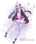  ahoge duplicate highres jacket long_hair looking_at_viewer open_mouth purple_eyes purple_hair purple_legwear solo thigh-highs thighhighs twintails violet_eyes vocaloid yuzuki_yukari zettai_ryouiki 