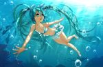 bikini bubble fish freediving hatsune_miku manta_ray ocean rkp sunlight swimming swimsuit underwater vocaloid 
