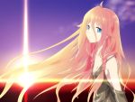  ahoge braid highres ia_(vocaloid) long_hair oumi_sanaka outdoors pink_hair solo sunset twin_braids very_long_hair vocaloid wallpaper 