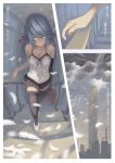  aqua_eyes aqua_hair comic feathers hatsune_miku looking_at_viewer madyy skirt smile solo stairs thigh-highs thighhighs translation_request twintails vocaloid zettai_ryouiki 