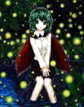  colored green_eyes green_hair highres kabaji open_mouth solo touhou traditional_media v_arms wriggle_nightbug 