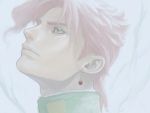  drawr earrings gakuran green_eyes jewelry jojo_no_kimyou_na_bouken kakyouin_noriaki pink_hair school_uniform solo 
