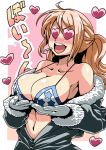  bikini_top breasts cigarette gloves heart highres jumpsuit large_breasts nami navel one_piece open_mouth orange_hair personality_swap personality_switch sanji solo strap_gap tsuki_wani 