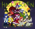  akaooni aoki_reika beard blonde_hair blue_eyes blue_hair blush_stickers bow candy candy_(smile_precure!) costume cuffs english facial_hair fangs frankenstein&#039;s_monster frankenstein's_monster green_eyes green_hair hair_bow hair_ornament hairband hairclip halloween handcuffs hino_akane hockey_mask horns hoshizora_miyuki joker_(smile_precure!) kara-tora kise_yayoi long_hair majorina midorikawa_nao multiple_girls mummy ninja pink_eyes pink_hair pirate police police_uniform policewoman ponytail pop_(smile_precure!) precure red_eyes red_hair redhead sharp_teeth short_hair smile smile_precure! title_drop twintails uniform vampire witch wolfrun yellow_eyes 