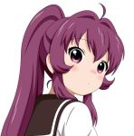  long_hair momo_(esem) ponytail purple_eyes purple_hair school_uniform serafuku solo sugiura_ayano violet_eyes yuru_yuri 
