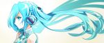  aqua_hair hatsune_miku headphones long_hair side tsukasa_kinako vocaloid 