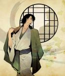  black_hair brown_eyes facial_hair haori japanese_clothes kaburagi_t_kotetsu kimono okamoto_k_munesumi solo stubble tiger_&amp;_bunny 