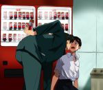  ayanashi_kunio blush can evangelion:_2.0_you_can_(not)_advance ikari_shinji kaji_ryouji kanimayo leaning multiple_boys neon_genesis_evangelion open_mouth rebuild_of_evangelion sweat ucc_coffee vending_machine yaoi 