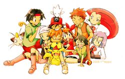  everyone haruka_(pokemon) hikari_(pokemon) kasumi_(pokemon) kenji_(pokemon) kojirou_(pokemon) masato_(pokemon) musashi_(pokemon) pokemon pokemon_(anime) satoshi_(pokemon) takeshi_(pokemon) teppo 