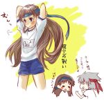  crossdressinging gym_shorts gym_uniform hairband headband ikari_shinji long_hair nagisa_kaworu neon_genesis_evangelion translated translation_request 