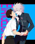  brown_hair chin_grab evangelion:_3.0_you_can_(not)_redo grey_hair hosaka_dx ikari_shinji incipient_kiss multiple_boys nagisa_kaworu neon_genesis_evangelion rebuild_of_evangelion surprised wrist_grab yaoi 