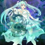  aqua_eyes aqua_hair boots cage choker flower gloves hatsune_miku long_hair maki_(seventh_heaven_maxion) open_mouth outstretched_arm rose skirt solo thigh-highs thigh_boots thighhighs twintails very_long_hair vocaloid 
