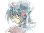  1girl androgynous blue_hair book cardfight!!_vanguard character_request gem glasses hat looking_at_viewer red-framed_glasses sendou_aichi uedasa 