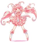  :d boots cure_happy drawr hoshizora_miyuki long_hair magical_girl oekaki open_mouth pink_eyes pink_hair precure simple_background smile smile_precure! solo tiara 