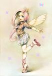  animal_ears aru_(pixiv14582) aruurara butterfly fluttershy full_body highres long_hair my_little_pony my_little_pony_friendship_is_magic personification pink_hair pleated_skirt sandals skirt solo sweater wings 