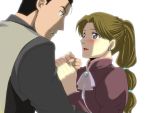  blush brown_hair couple fullmetal_alchemist king_bradley mikumo_sena mrs._bradley young 