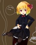  alternate_costume can coffee drink english engrish fangs highres murani pantyhose rumia sitting solo touhou 