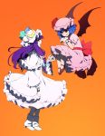  bat_wings floating hat lefthand multiple_girls patchouli_knowledge remilia_scarlet ribbon touhou wings 