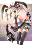  animal_ears antec antecco ball_and_chain blonde_hair blue_eyes bunny_ears bunnysuit fan hair_ornament katahira_masashi necktie power_supply rabbit_ears solo thigh-highs thighhighs twintails weapon 