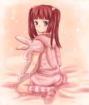  hair_bobbles hair_ornament maekawa_suu rabbit red_hair socks stuffed_animal stuffed_toy twintails umineko_no_naku_koro_ni ushiromiya_ange young 