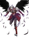  aion asmodian claws feathers glasses male pointy_ears smirk spaulders tattoo white_hair wings 