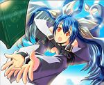  blue_hair book dizzy guilty_gear official_art red_eyes tagme tail wings 