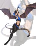  bat_wings black_hair boots breasts cat_ears cleavage erina noa_ikeda original short_hair solo tail wings zoom_layer 