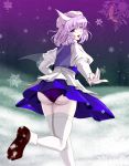  ass big_ass hat huge_ass lavender_hair letty_whiterock panties purple_eyes short_hair solo suzuki_sakura suzukisakura thighhighs touhou underwear violet_eyes 