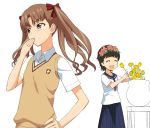  flower head_wreath school_uniform serafuku shirai_kuroko to_aru_kagaku_no_railgun to_aru_majutsu_no_index twintails uiharu_kazari vest 