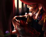  aria_(pixiv470986) blonde_hair flandre_scarlet ponytail red_eyes short_hair side_ponytail solo touhou wings 