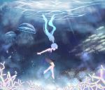  fish hatsune_miku jellyfish ryoun shinkai_shoujo_(vocaloid) underwater vocaloid whale_shark 
