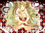  bare_shoulders flower green_eyes green_hair hair_ornament hatsune_miku kyama long_hair looking_at_viewer rose smile solo twintails very_long_hair vocaloid 