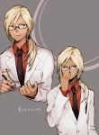  adult character_name glasses gouenji_shuuya inazuma_eleven_(series) inazuma_eleven_go long_hair male nanjou_(sumeragimishiro) necktie solo 