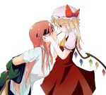  alternate_hairstyle bacho blindfold blonde_hair blush bow flandre_scarlet hat hat_bow hong_meiling long_hair multiple_girls pocky pocky_kiss pointy_ears red_eyes restrained shared_food sharing_food side_ponytail touhou wings yuri 