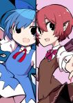  2girls blue_hair cirno column_lineup lolicom multiple_girls mystia_lorelei no_hat no_headwear pink_hair short_hair skirt skirt_set touhou 