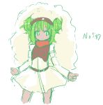  green_eyes green_hair homura_subaru personification pokemon simple_background smile solo whimsicott white_background 