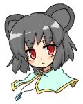  animal_ears blush bust capelet deku_(pixiv26269) grey_hair jewelry lowres mouse_ears nazrin pendant red_eyes short_hair simple_background solo touhou white_background 