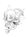  aino_yumeri blonde_hair blue_eyes chibi colette_brunel green_background lineart long_hair monochrome pantyhose smile solo tales_of_(series) tales_of_symphonia wings 