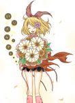  asaki_(bluemoonstone) closed_eyes colored eyes_closed flower hair_flower hair_ornament kagamine_rin smile solo vocaloid 