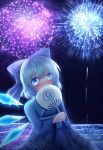  &#9320; ? blue_hair blush bow cirno fireworks hair_bow ice ice_wings looking_at_viewer touhou wings ã¢â€˜â¨ â‘¨ 